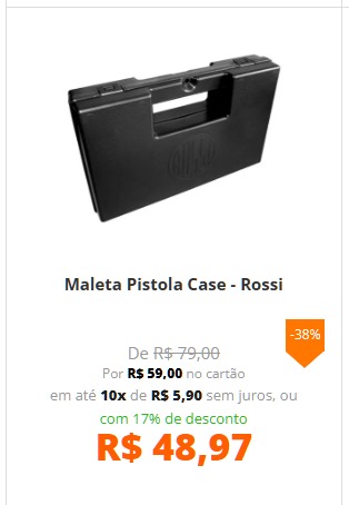 Exemplo de anúncio de maleta de armas a venda